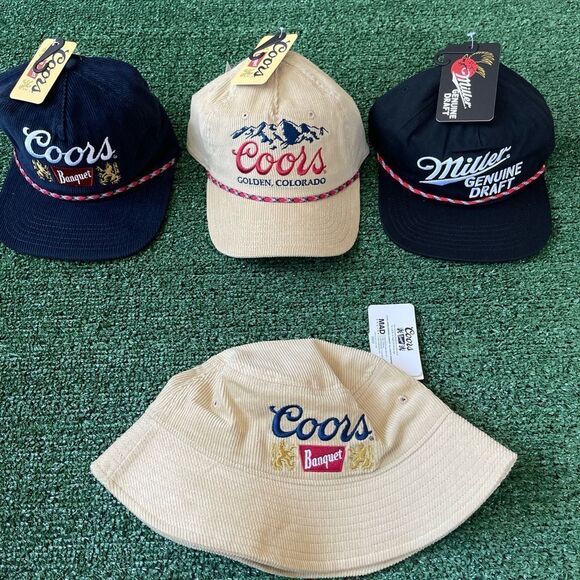 Coors | Miller‎ -  Banquet Corduroy Snapback Hat| Bucket Hat Vintage 90’s Style - Picture 1 of 11